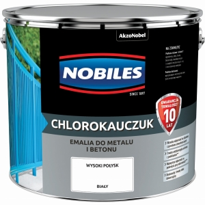 Nobiles Emalia Chlorokauczuk do metalu Biały - 10L