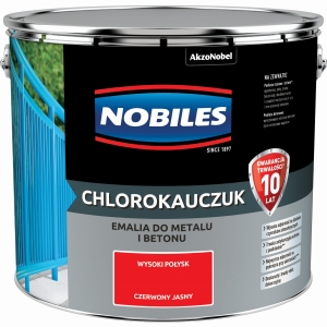 Nobiles Emalia Chlorokauczuk Czerwony Jasny - 10L