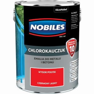 Nobiles Emalia Chlorokauczuk Czerwony Jasny 5L