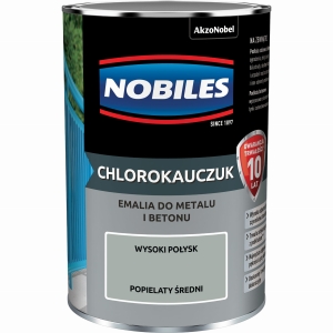 Nobiles Emalia Chlorokauczuk Popielaty Średni - 0,9L
