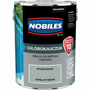 Nobiles Emalia Chlorokauczuk Popielaty Średni - 5L