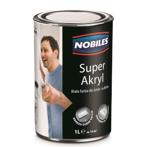 Nobiles Farba Akrylowa SUPER AKRYL Mat Biała 1L