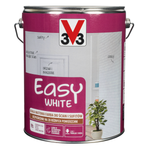 V33 Easy White Farba biała matowa do wnętrz - 5L