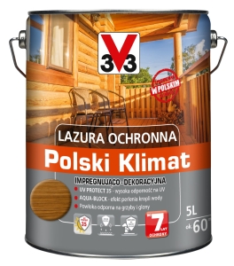 V33 lazura impregnująco ochronna dąb naturalny  satyna - 5L