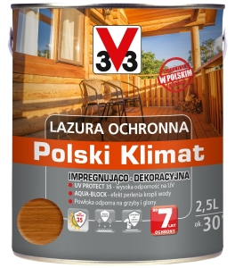 V33 lazura impregnująco ochronna TEK  satyna - 2,5L