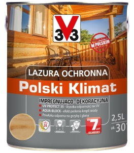 V33 lazura impregnująco ochronna bezbarwna - 2,5L