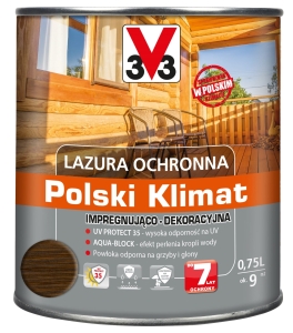 V33 lazura impregnująco ochronna orzech - 0,75L
