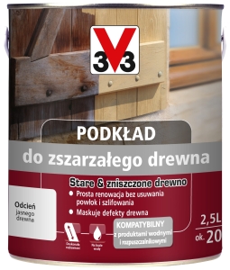 V33 Podkład do zszarzałego drewna 2,5L
