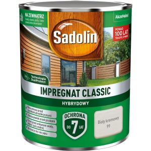 Sadolin Classic impregnat Biały Kremowy - 0,75L