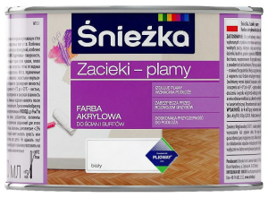 Śnieżka zacieki plamy farba akrylowa biała mat - 0,4l