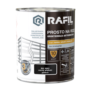 RAFIL Na rdzę PÓŁMAT Czarny głęboki - 0,75l
