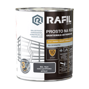 RAFIL Na rdzę PÓŁMAT szary grafitowy - 0,75l