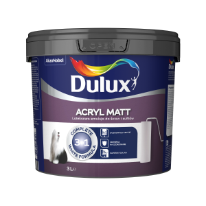 Dulux Acryl Matt biała farba do ścian i sufitów 3L
