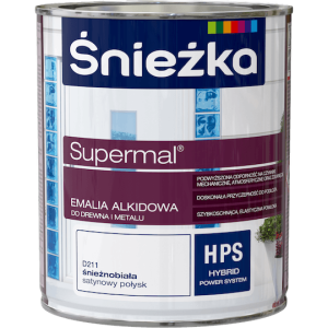 Supermal Emalia alkidowa biała satynowy połysk 0,75L