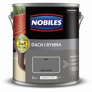 Nobiles Dach i Rynna Szary Jasny Matowa - 5L