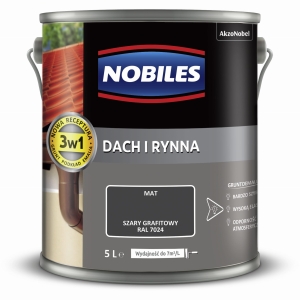 Nobiles Dach i Rynna Szary Grafitowy Matowa - 5L
