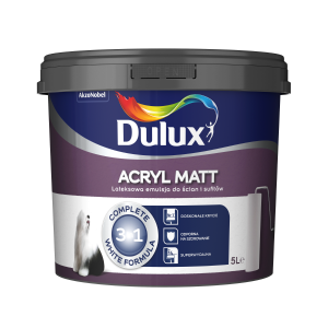 Dulux Acryl Matt biała farba do ścian i sufitów 5L
