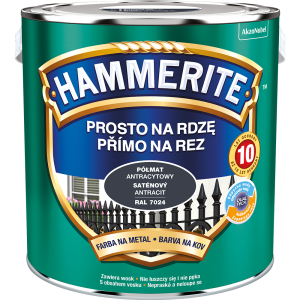 Hammerite na rdzę Antracytowy RAL 7024 półmat 2,5L