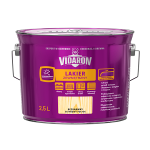 Vidaron lakier do drewna zewnętrzny satynowy - 2,5l