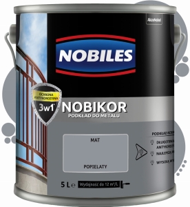 Nobiles Nobikor podkład antykorozyjny olejno-ftalowy Popielaty mat 5L