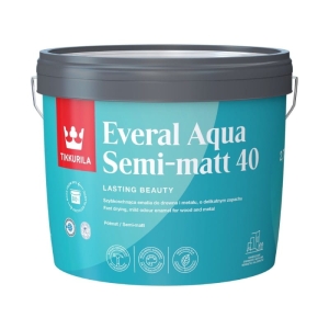 Tikkurila Everal Aqua Semi Matt 40 Baza A emalia drewno metal półmat 9l