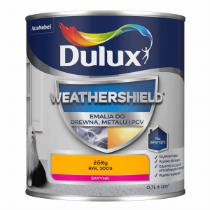 Dulux Weathershield emalia do drewna metalu i pcv żółty RAL 1003 0,7l