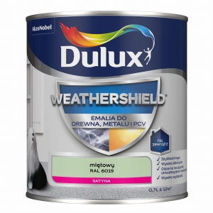 Dulux Weathershield emalia do drewna metalu i pcv miętowy RAL 6019 0,7l