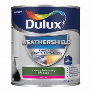 Dulux Weathershield emalia drewna metalu i pcv zielony świerkowy RAL 6002 0,7l
