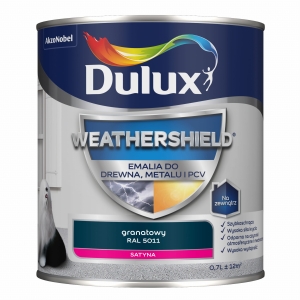Dulux Weathershield emalia do drewna metalu i pcv granatowy RAL 5011 0,7l