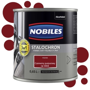 Nobiles Stalochron Farba antykorozyjna RAL 3004 Czerwony purpurowy 0,65l