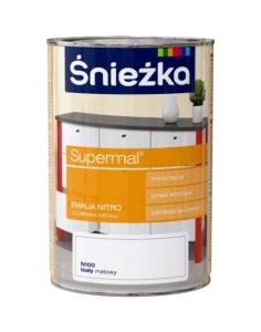Śnieżka Supermal emalia nitro drewno metal biała N100 matowa 0.8l
