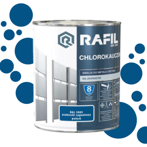 Rafil Chlorokauczuk metal beton niebieski sygnałowy RAL 5005 0,75L