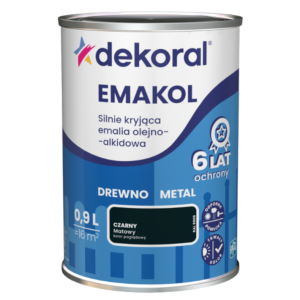 Dekoral Emakol emalia olejno-alkidowa Czarny Matowy 0,9L