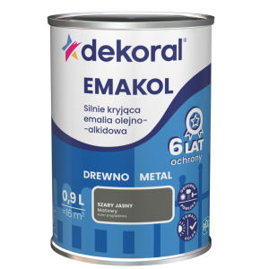 Dekoral Emakol emalia olejno-alkidowa Szary Jasny Matowy 0,9