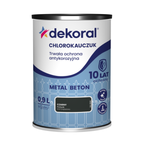 Dekoral Chlorokauczuk Do Metalu I Betonu Czarny 0,9L
