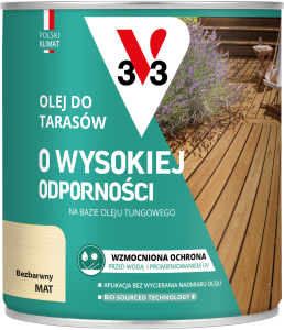 V33 Olej do tarasów o wysokiej odporności bezbarwny 0,75L