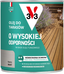 V33 Olej do tarasów o wysokiej odporności SZARY 0,75L   