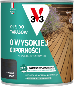 V33 Olej do tarasów o wysokiej odporności ANTRACYT 0,75L  
