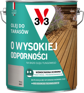 V33 Olej do tarasów o wysokiej odporności SZARY 4,5L 