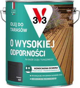 V33 Olej do tarasów o wysokiej odporności ANTRACYT 4,5L  