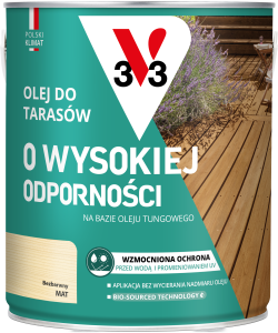 V33 Olej do tarasów o wysokiej odporności BEZBARWNY 2,5L