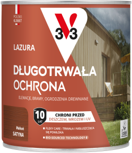 V33 Lazura długotrwała ochrona MAHOŃ 0,75L 
