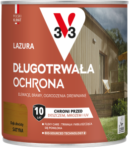 V33 Lazura długotrwała ochrona DĄB ZŁOCISTY 0,75L 
