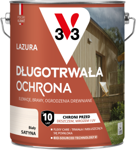 V33 Lazura długotrwała ochrona BIAŁY 4,5L