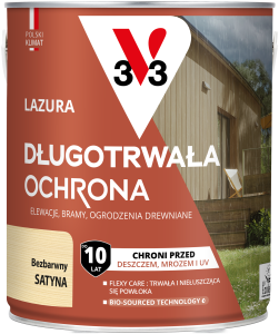 V33 Lazura długotrwała ochrona BEZBARWNY 2,5L