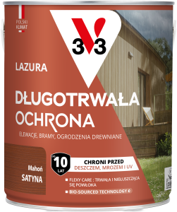 V33 Lazura długotrwała ochrona MAHOŃ 2,5L 