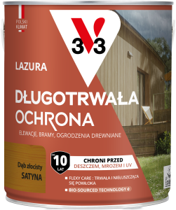 V33 Lazura długotrwała ochrona DĄB ZŁOCISTY 2,5L 