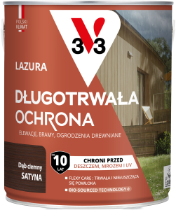 V33 Lazura długotrwała ochrona DĄB CIEMNY 2,5L 