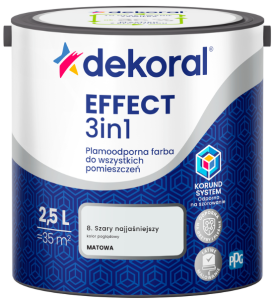 Dekoral Effect 3in1 farba plamoodporna Szary Najjaśniejszy 2,5L