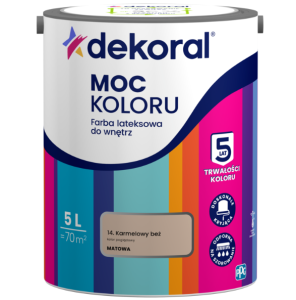 Dekoral Moc koloru farba lateksowa do ścian i sufitów Karmelowy Beż 5l